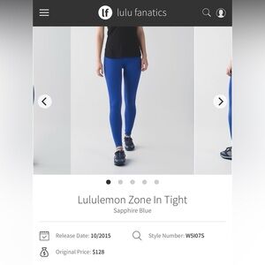 Lululemon Athletica Sapphire Blue Zone in Tight